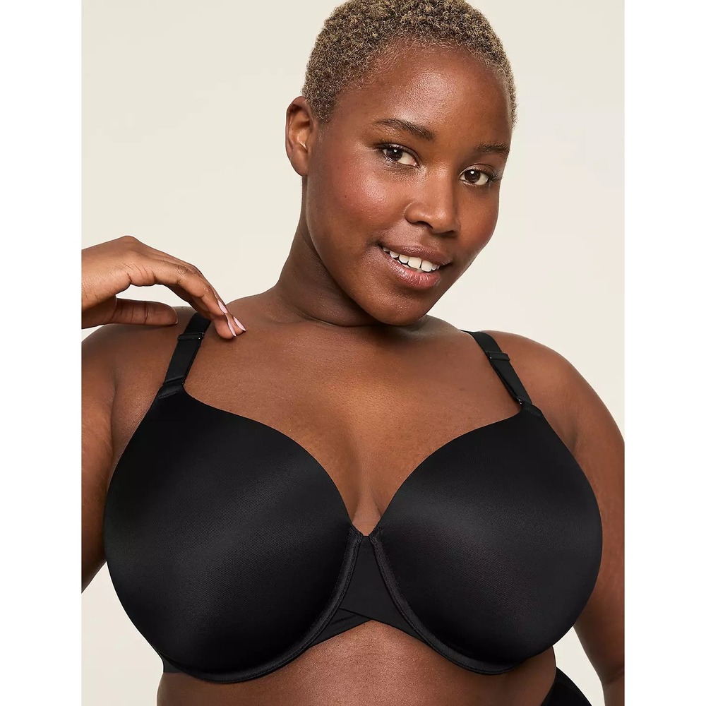 Cacique Totally Smooth Lightly Lined Full Coverage Bra Black 38F - Picture 9 of 10